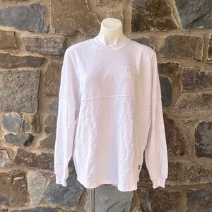 Disney Spirit Jersey White Mickey Embossed Pullover Sweatshirt Size L